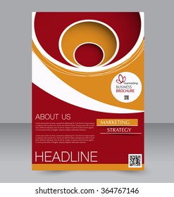 Flyer template. Brochure design. Editable A4 poster for business, education, presentation, website, magazine cover. Red and orange color.