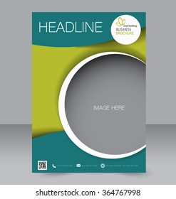 Flyer template. Brochure design. Editable A4 poster for business, education, presentation, website, magazine cover. Green color.
