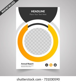Flyer template. Brochure design. Editable A4 poster for business, education, presentation, website, magazine cover.Yellow color.