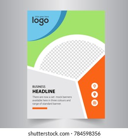 Flyer template. Brochure design. Editable A4 poster for business, education, presentation, website, magazine cover. Multi color.
