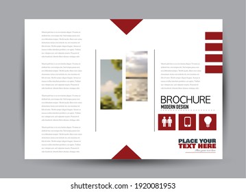Flugschablone. Broschüren-Design. Horizontal ein4-Banner. Zeitschrift, Buch, Präsentation oder Buchcover. Bildung, Wirtschaft, Technologie, Hintergrund-Design der sozialen Medien. rote Vektorgrafik.