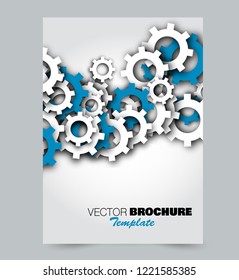 Flyer template. Brochure layout. Annual report cover or print out poster design. Blue color. Vector illustration.