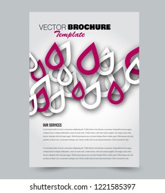 Flyer template. Brochure layout. Annual report cover or print out poster design. Red color. Vector illustration.