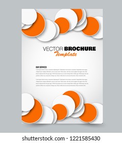 Flyer template. Brochure layout. Annual report cover or print out poster design. Orange color. Vector illustration.