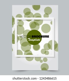 Flyer template. Brochure layout. Annual report cover or print out poster design. Green color. Vector illustration.