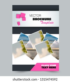 Flyer template. Brochure layout. Annual report cover or print out poster design. Pink color. Vector illustration.