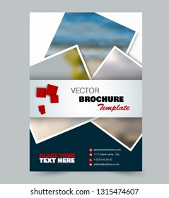 Flyer template. Brochure layout. Annual report cover or print out poster design. Red color. Vector illustration.