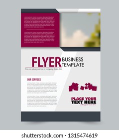 Flyer template. Brochure layout. Annual report cover or print out poster design. Pink color. Vector illustration.
