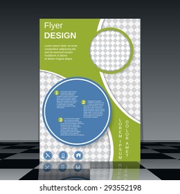 Flyer template. Brochure, magazine cover, booklet, poster, placard, banner abstract vector design.