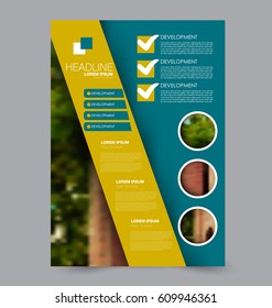 Flyer template. Business brochure design. Annual report cover. Booklet for education, advertisement, presentation, magazine page. a4 size vector illustration