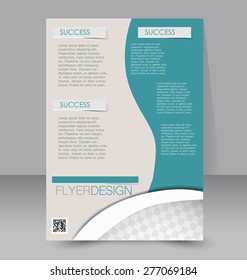 Flyer template. Business brochure. Editable A4 poster for design, education, presentation, website, magazine cover. Green color.