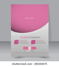 Flyer template. Business brochure. Editable A4 poster for design, education, presentation, website, magazine cover. Red color.
