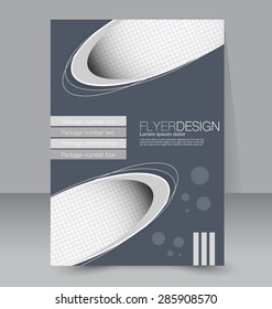 Flyer template. Business brochure. Editable A4 poster for design, education, presentation, website, magazine cover. Grey color.