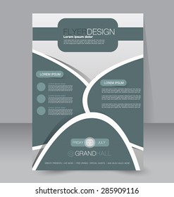 Flyer template. Business brochure. Editable A4 poster for design, education, presentation, website, magazine cover. Green color.