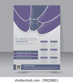 Flyer template. Business brochure. Editable A4 poster for design, education, presentation, website, magazine cover. Blue and purple color