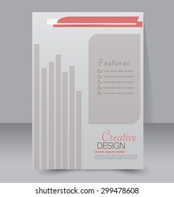 Flyer template. Business brochure. Editable A4 poster for design, education, presentation, website, magazine cover. Orange color.