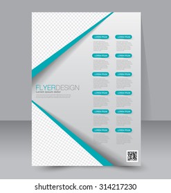 Flyer template. Business brochure. Editable A4 poster for design, education, presentation, website, magazine cover. Green color.