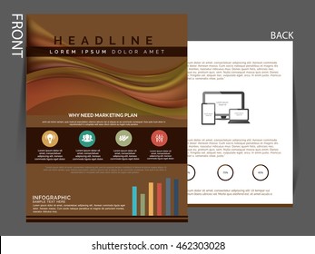 Flyer template. Business brochure. Editable A4 poster for design, presentation, website, magazine cover. 