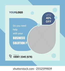 Flyer Template for Business, with a light blue background color, you can set or customize for business promotion