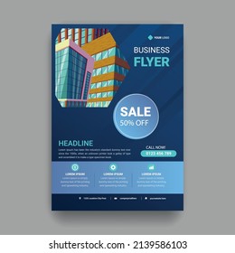 plantilla de volante para marketing de negocios con imagen de producto de ejemplo para tamaño de papel A4