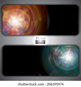 Flyer template with colorful glowing discs