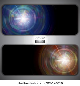 Flyer template with colorful glowing discs