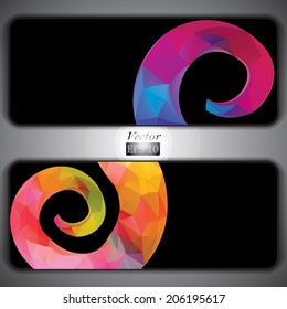 Flyer template with colorful spirals on black