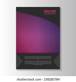 Flyer template. Cover Magazine. Brochure template. Hexagon background