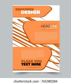 Flyer template design. Abstract brochure or anual report layout. Vector illustration. Orange color.