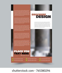 Flyer template design. Abstract brochure or anual report layout. Vector illustration. Brown color.