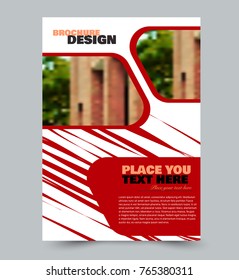 Flyer template design. Abstract brochure or anual report layout. Vector illustration. Red color.