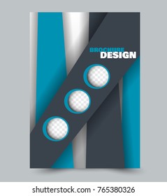 Flyer template design. Abstract brochure or anual report layout. Vector illustration. Blue color.