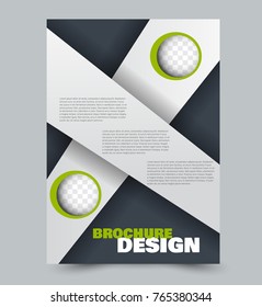Flyer template design. Abstract brochure or anual report layout. Vector illustration. Green color.