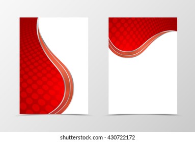 Flyer template design. Abstract flyer template in red color. Circle surface flyer design. Vector illustration