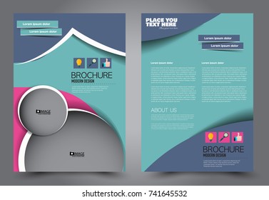 Flyer template design. Brochure abstract background for business, education, presentation, advertisement. Corporate identity style concept. Editable vector illustration.