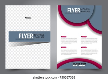 Flyer template design. Brochure abstract background for business, education, presentation, advertisement. Corporate identity style concept. Editable vector illustration.