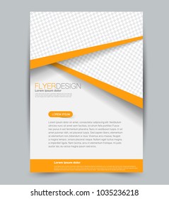 Flyer template. Design for a business, education, advertisement brochure, poster or pamphlet. Vector illustration. Orange color.