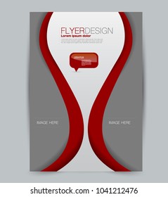 Flyer template. Design for a business, education, advertisement brochure, poster or pamphlet. Vector illustration. Red color.