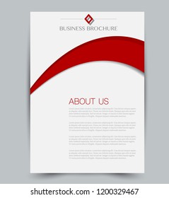 Flyer template. Design for a business, education, advertisement brochure, poster or pamphlet. Vector illustration. Red color.