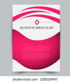 Flyer template. Design for a business, education, advertisement brochure, poster or pamphlet. Vector illustration. Pink color.