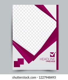Flyer template. Design for a business, education, advertisement brochure, poster or pamphlet. Vector illustration. Red color.