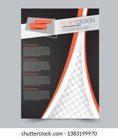 Flyer template. Design for a business, education, advertisement brochure, poster or pamphlet. Vector illustration. Black and orange color.