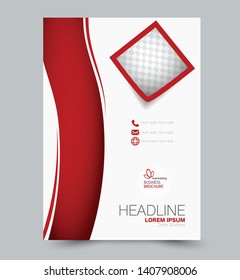 Flyer template. Design for a business, education, advertisement brochure, poster or pamphlet. Vector illustration.  Red color.