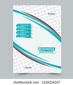 Flyer template. Design for a business, education, advertisement brochure, poster or pamphlet. Vector illustration. Blue color.
