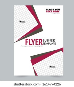 Flyer template. Design for a business, education, advertisement brochure, poster or pamphlet. Vector illustration. Red and brown color.