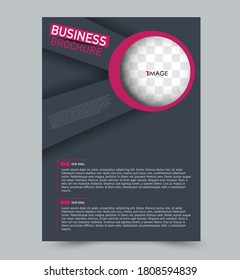 Flyer template. Design for a business, education, advertisement brochure, poster or pamphlet. Vector illustration. Pink and gray color.