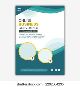 
flyer template design for business seminars, with a simple and minimalist concept