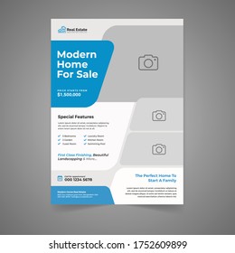 Flyer template design concept for real estate business, agency or company. 