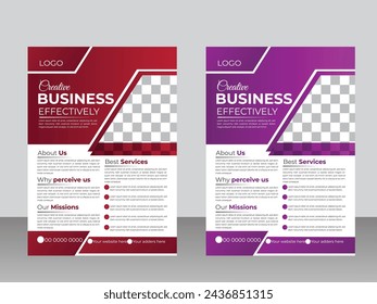 Flyer Template Design, Corporate Flyer Template, moderne orange und schwarze Design-Vorlage für Plakat Flyer Broschürenbezug. modernes Design Plakat Flyer Broschürenbezug Layout-Vorlage, EPS 10.