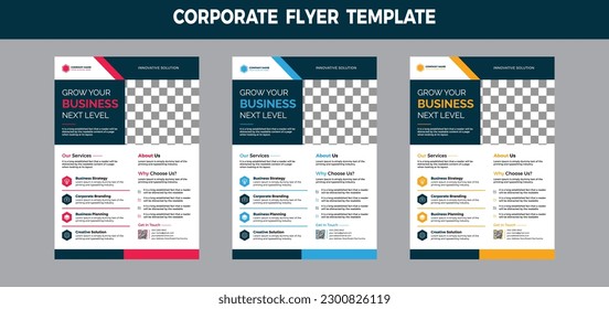  Flyer Template Design. Creative business flyer brochure leaflet cover annual report design used as advertising marketing document in a4 size.Flyer design